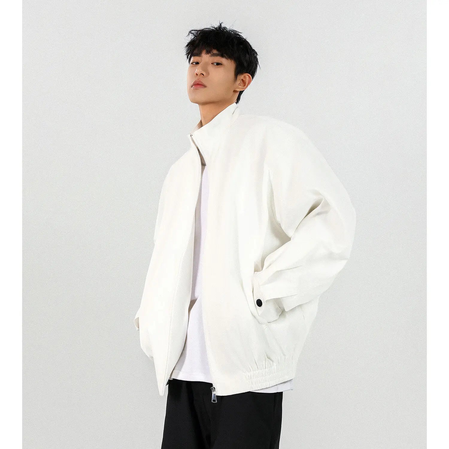 Streetwear Stylish Zip-Up Stand Collar Casual Jacket