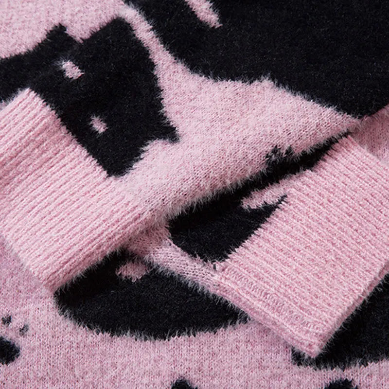 Cozy Oversized Cute Cat Knitted Sweater