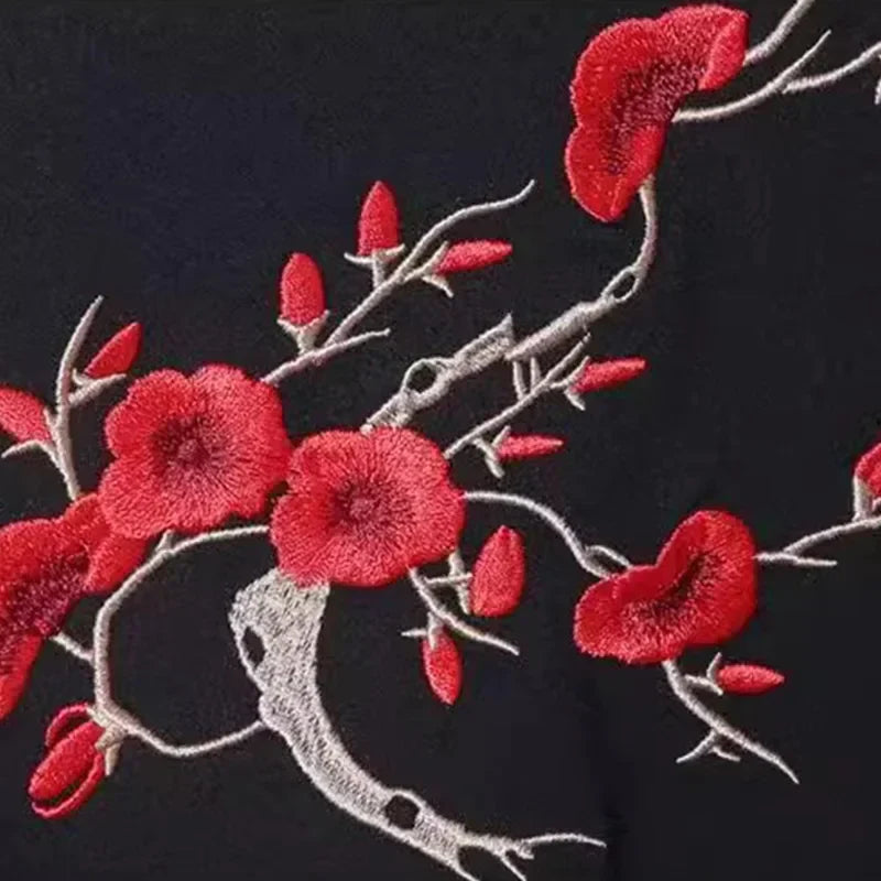 Plum Blossom Embroidery Sweatshirt