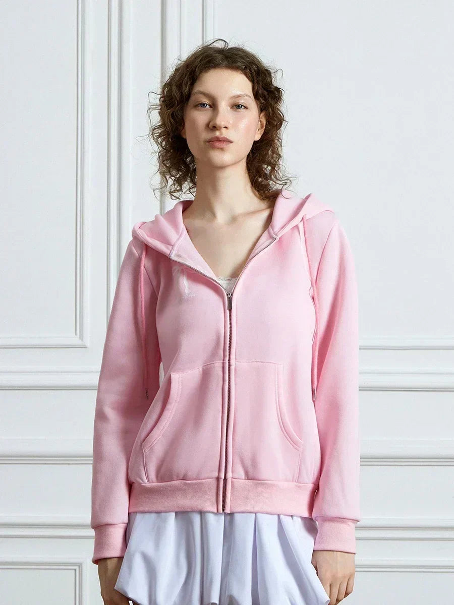 Women Pink Bow Print Long Sleeve Sweatshirt