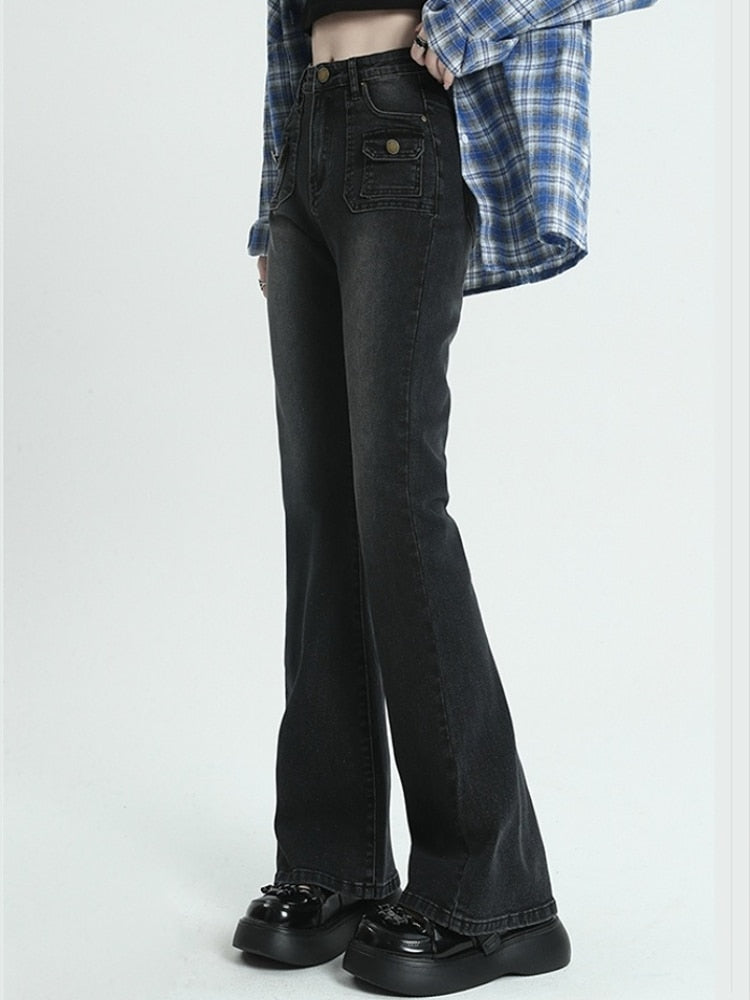 Y2K Denim Vintage Flare High Waist Jeans