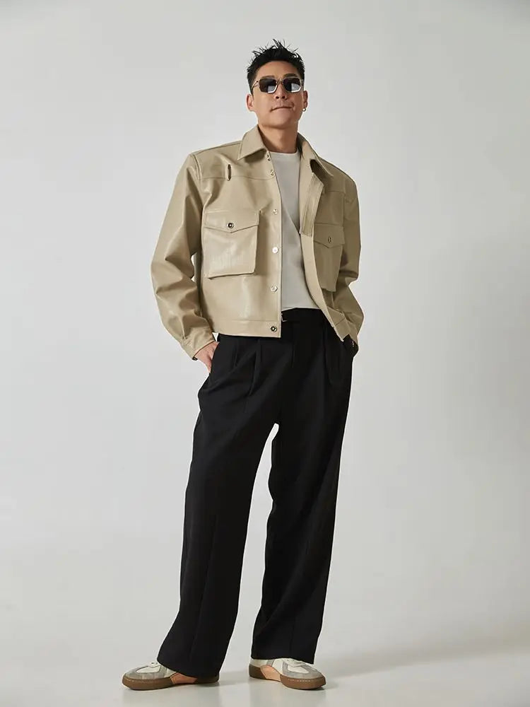 Men's Comfort Retro Versatile Oversized PU Leather Jacket