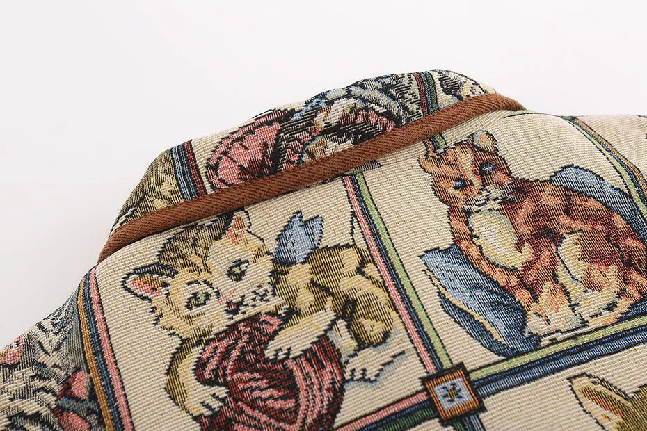 Vintage Pattern Cat Jacket