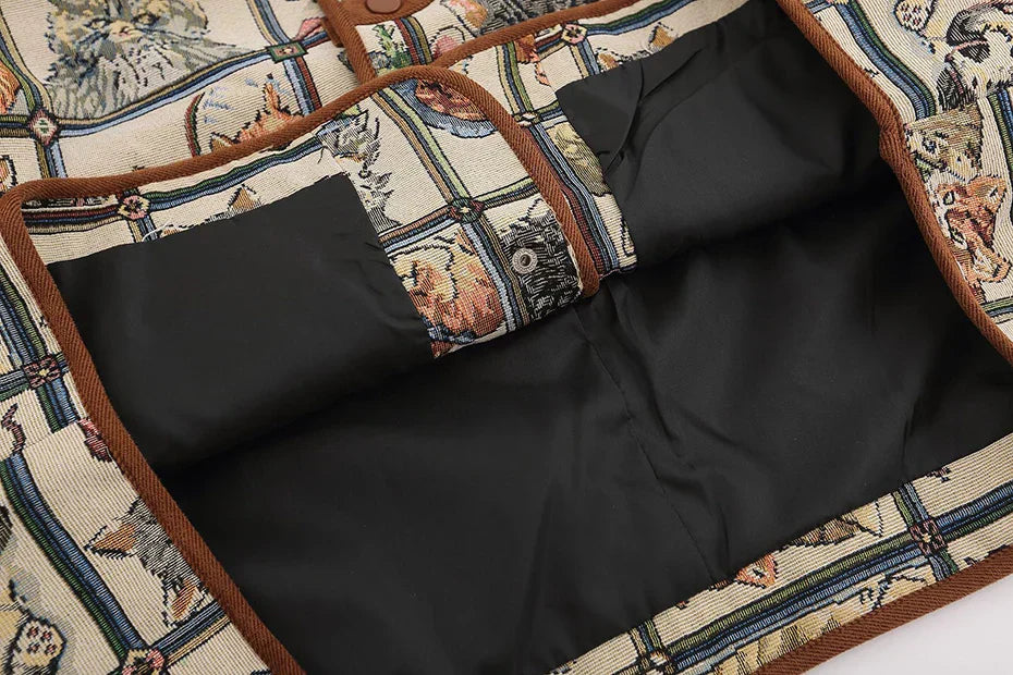 Vintage Pattern Cat Jacket