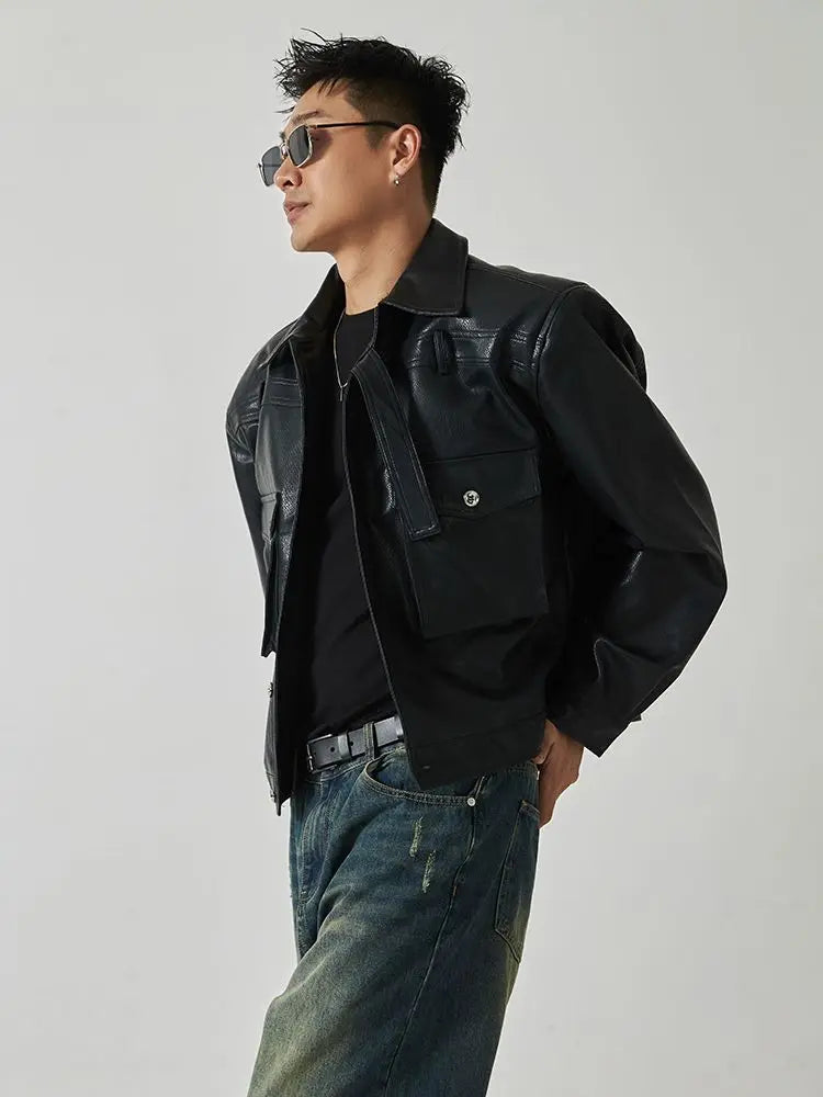 Men's Comfort Retro Versatile Oversized PU Leather Jacket