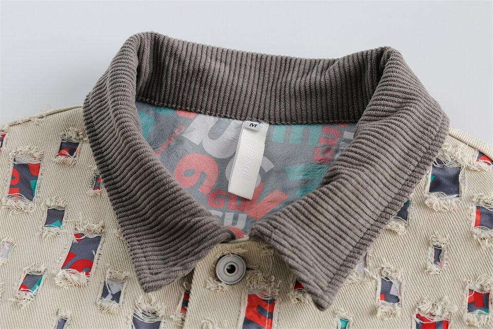 Color Patches Denim Jacket