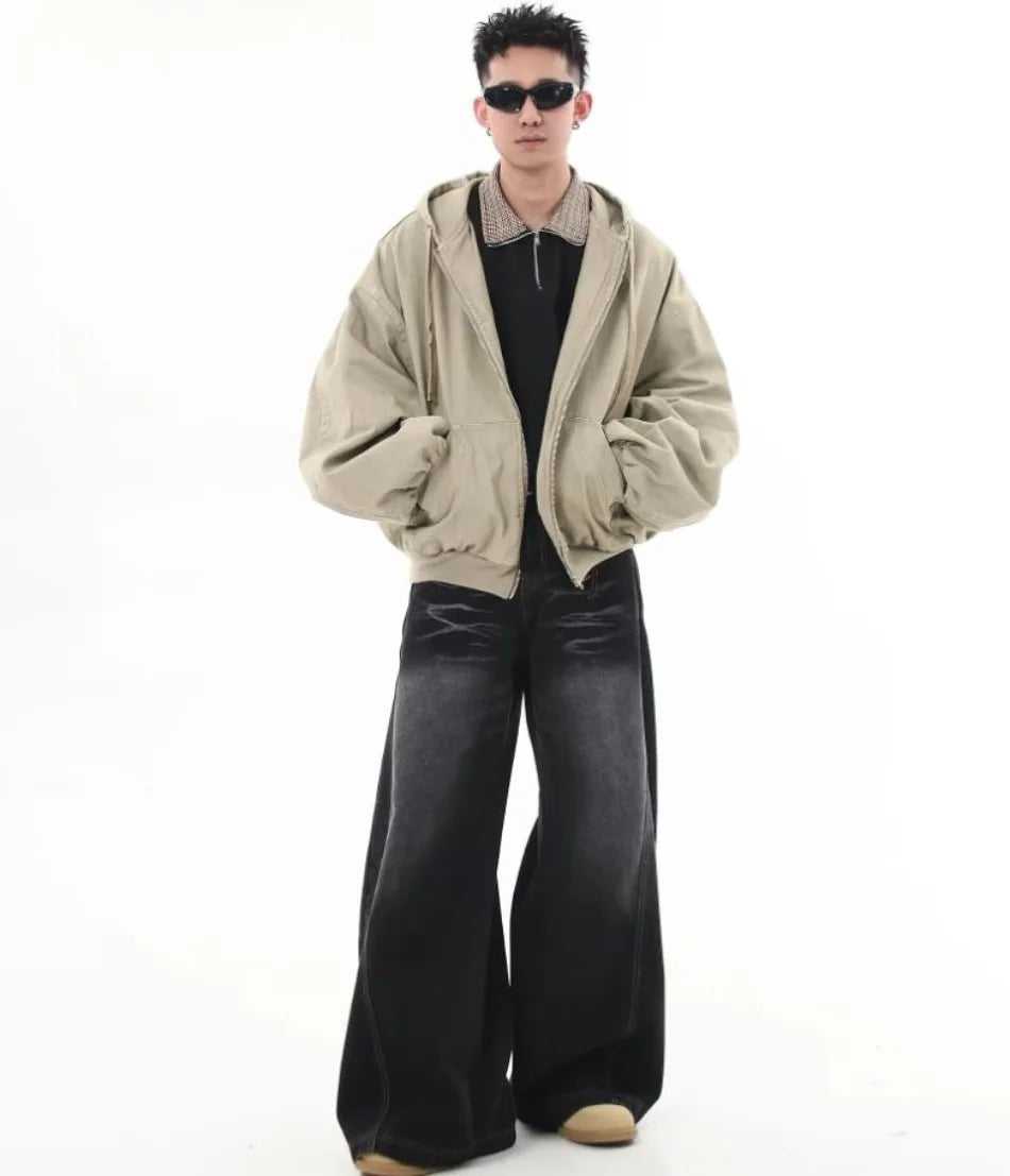 Men Japanese Embroidered Hooded Sweatshirt