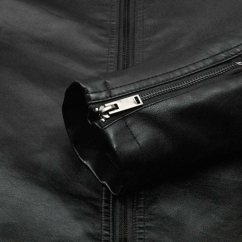 Casual Biker Spring Outdoor Leather Jacket