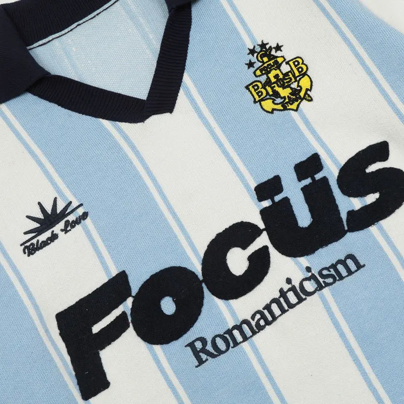 Vintage Embroidered Striped Knitted Sweater