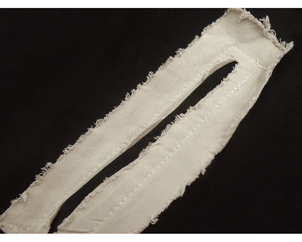 Oversized Patchwork Distrssed Jacket