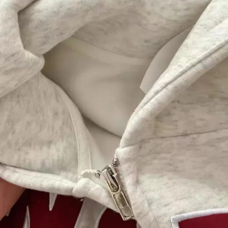 Cozy Oversized Letter Embroidery Sweatshirt