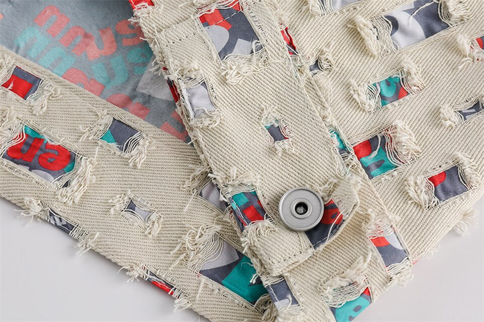 Color Patches Denim Jacket