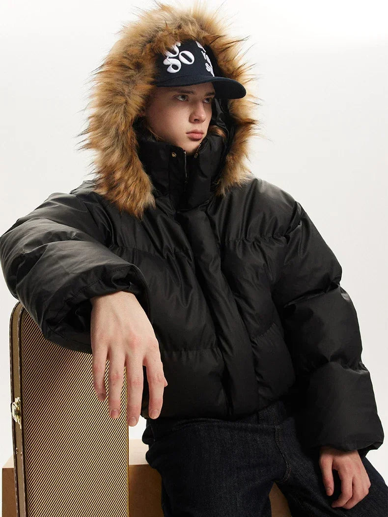 Detachable Thickened Furr Puffer Jacket