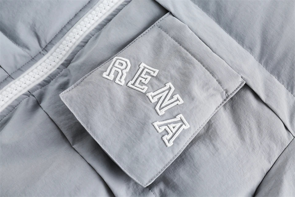 Solid Hooded Collar Puffer Jacket