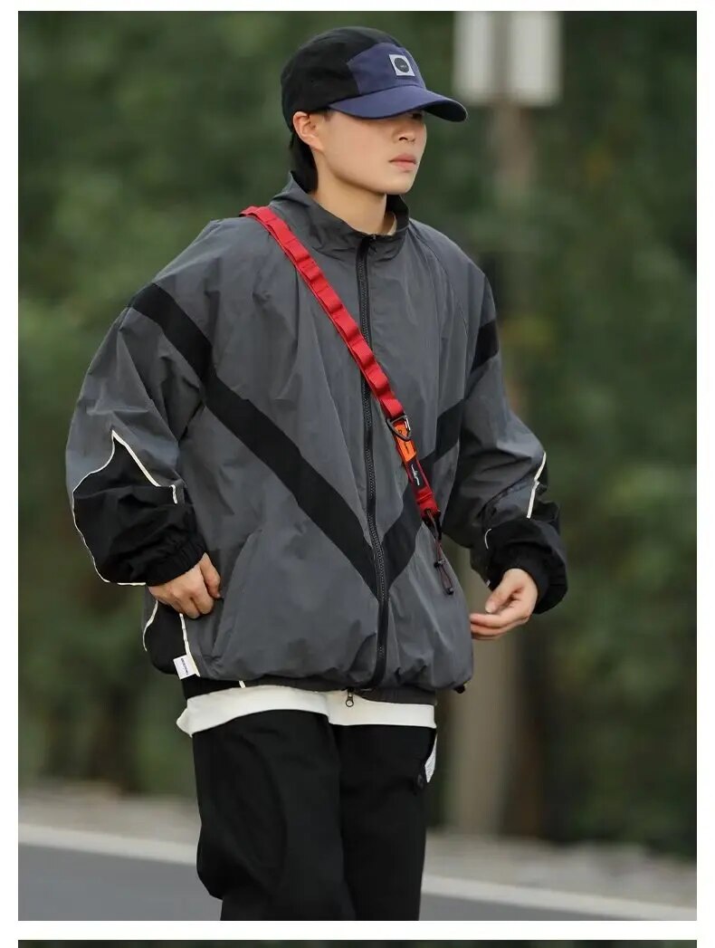 Striped Windbreaker Jacket