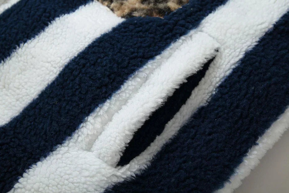 Vintage Striped Fleece Jacket