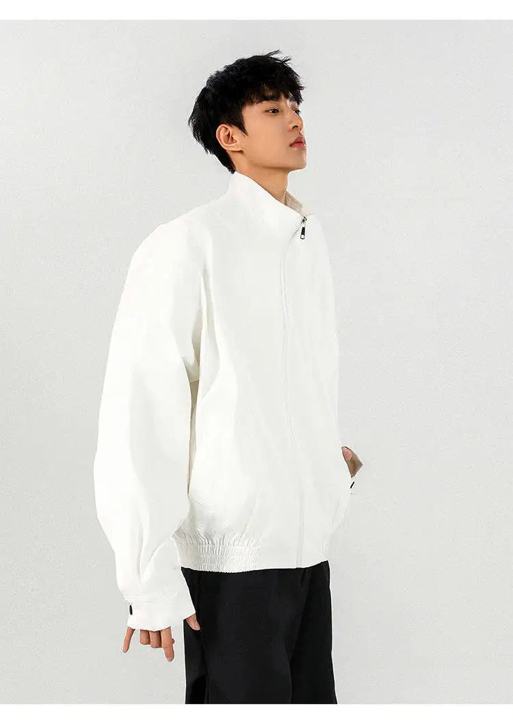 Streetwear Stylish Zip-Up Stand Collar Casual Jacket