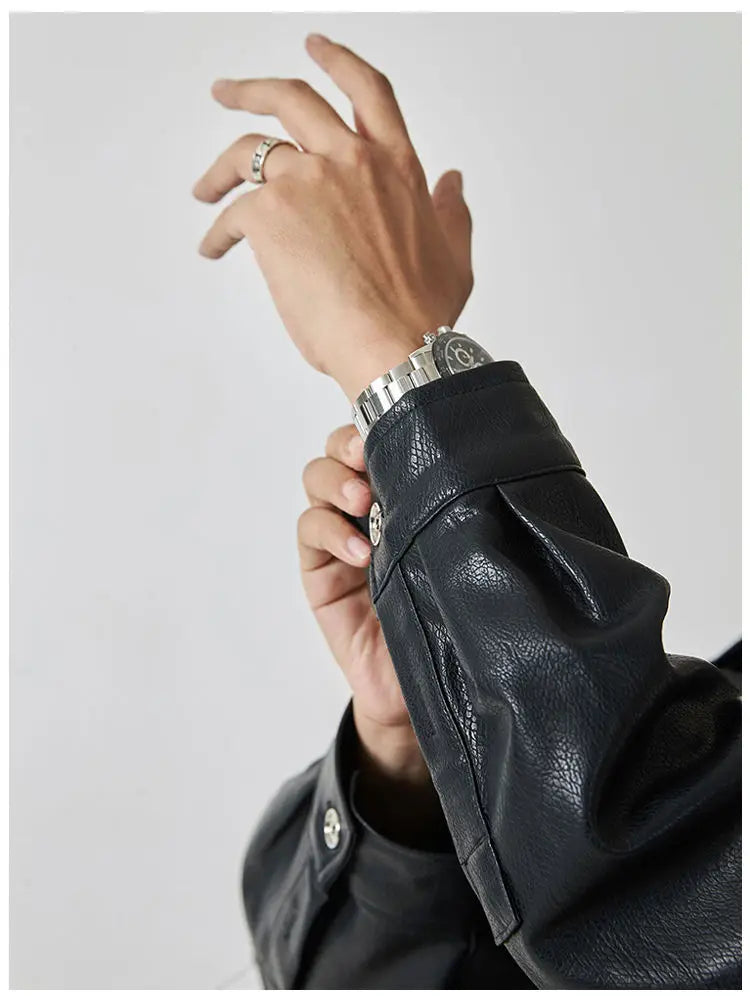 Men's Comfort Retro Versatile Oversized PU Leather Jacket