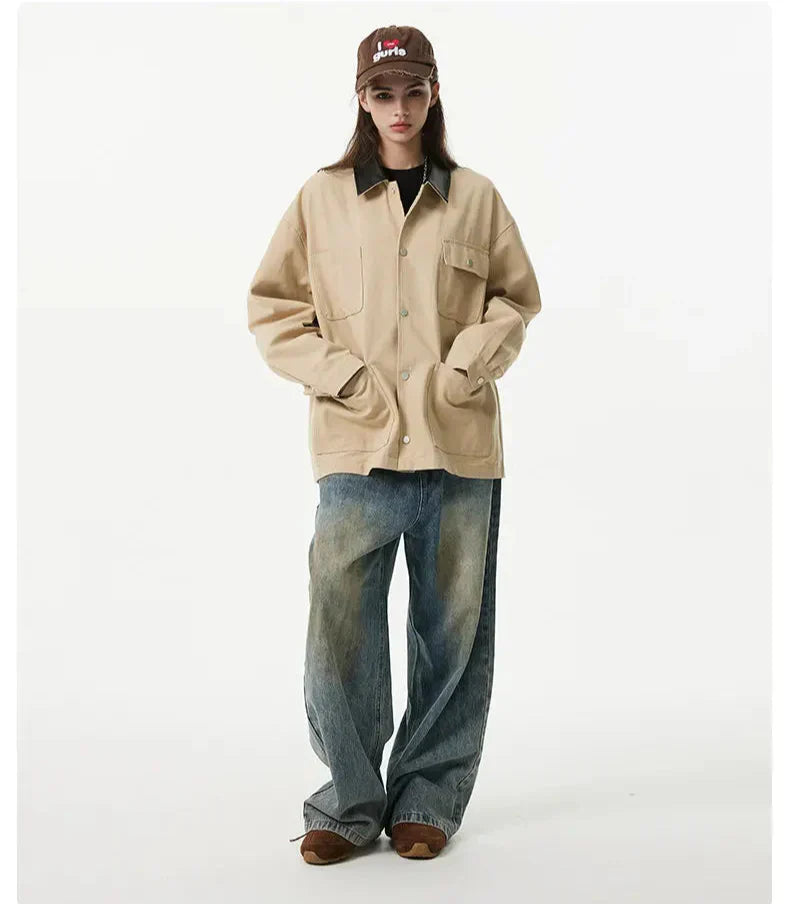 Streetwear Cool Windproof High Quality Cotton Patched Jacket