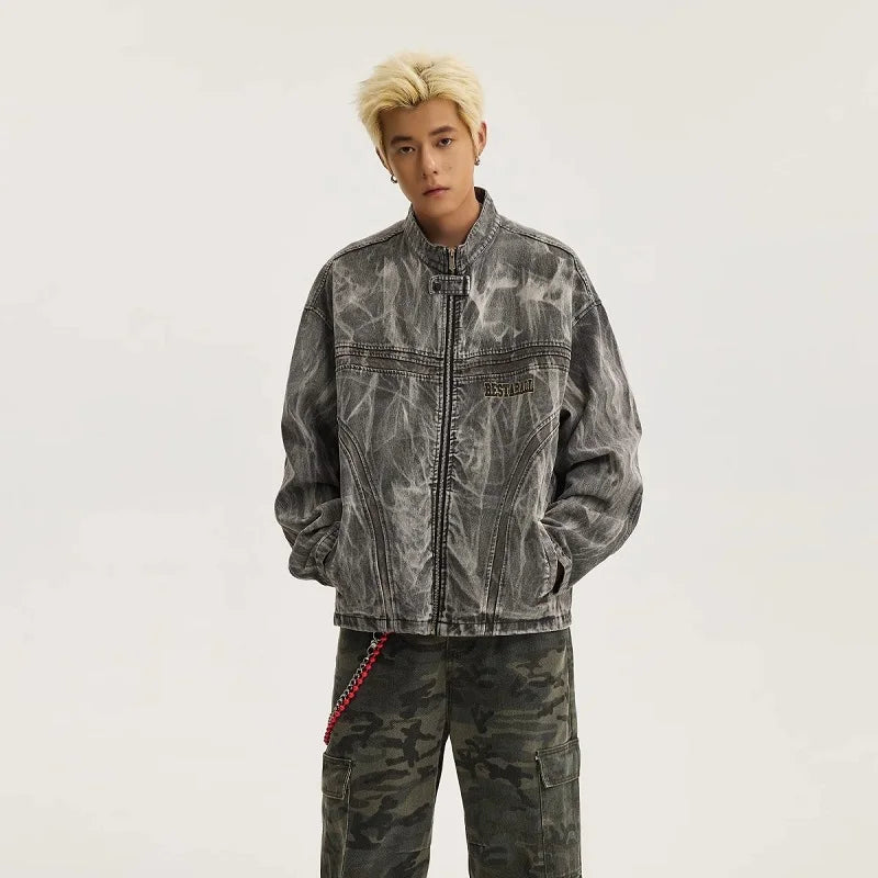 Destructive American Graffiti Printed Denim Jacket