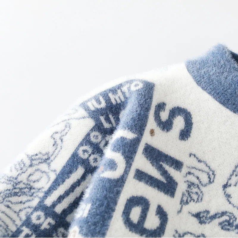 New Hip Hop Print Pullover Sweater