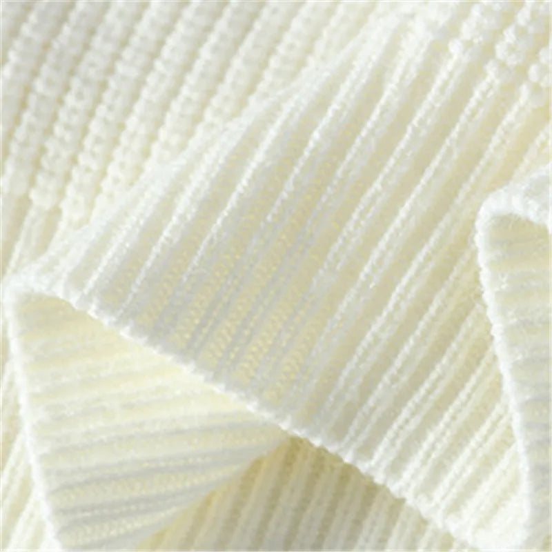 Cozy Patchwork Knit Turtleneck Pullover Sweater