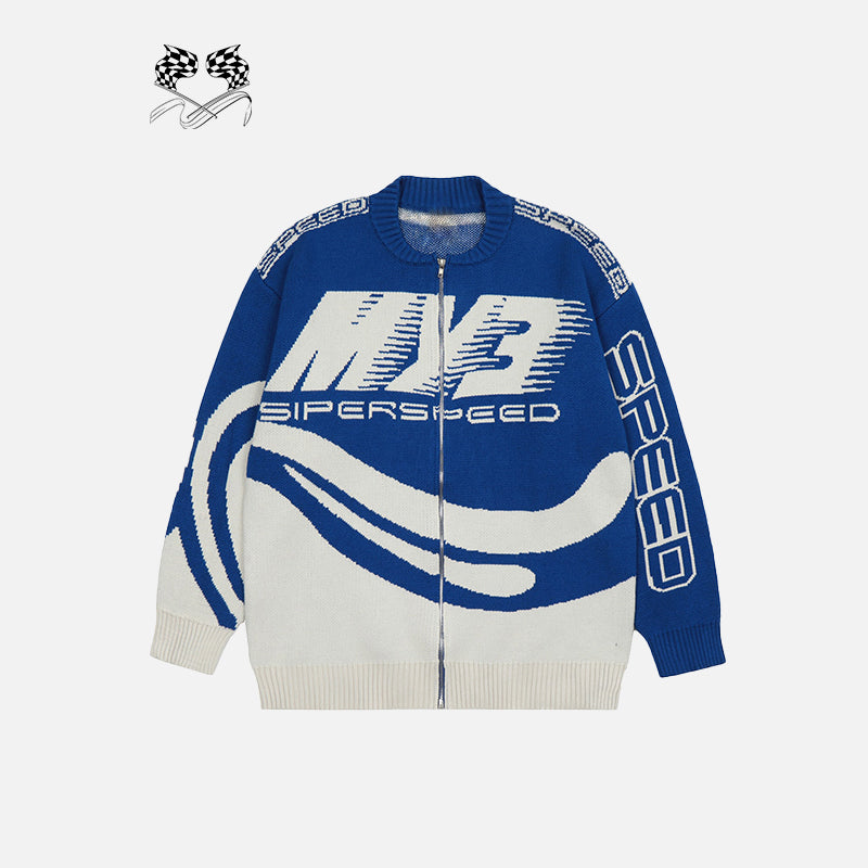 Y2K Retro Racing Cardigan