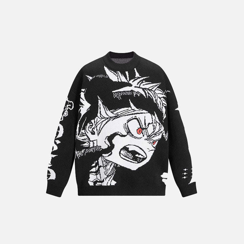 Retro Anime Knitted Sweater