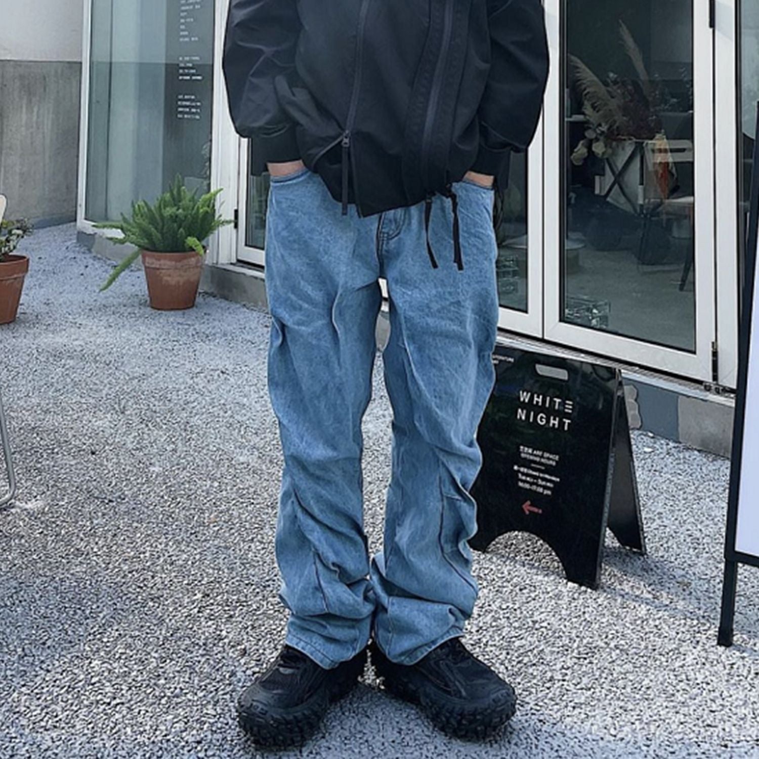 Vintage Washed Twisted Jeans