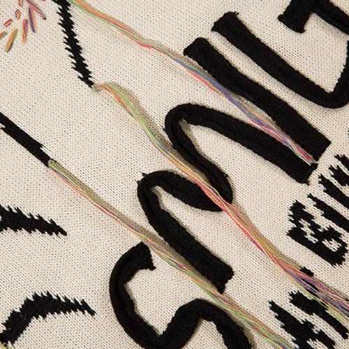 "Smile" Letter Print Loose Knitted Sweater