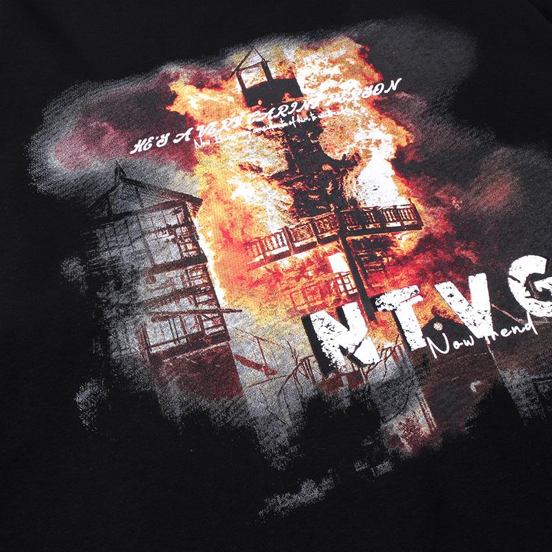 Burning Building Graphic Hoodie