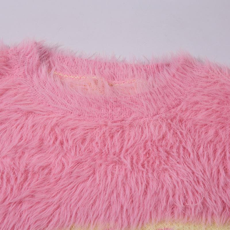 Y2k Fuzzy Knitted Sweater