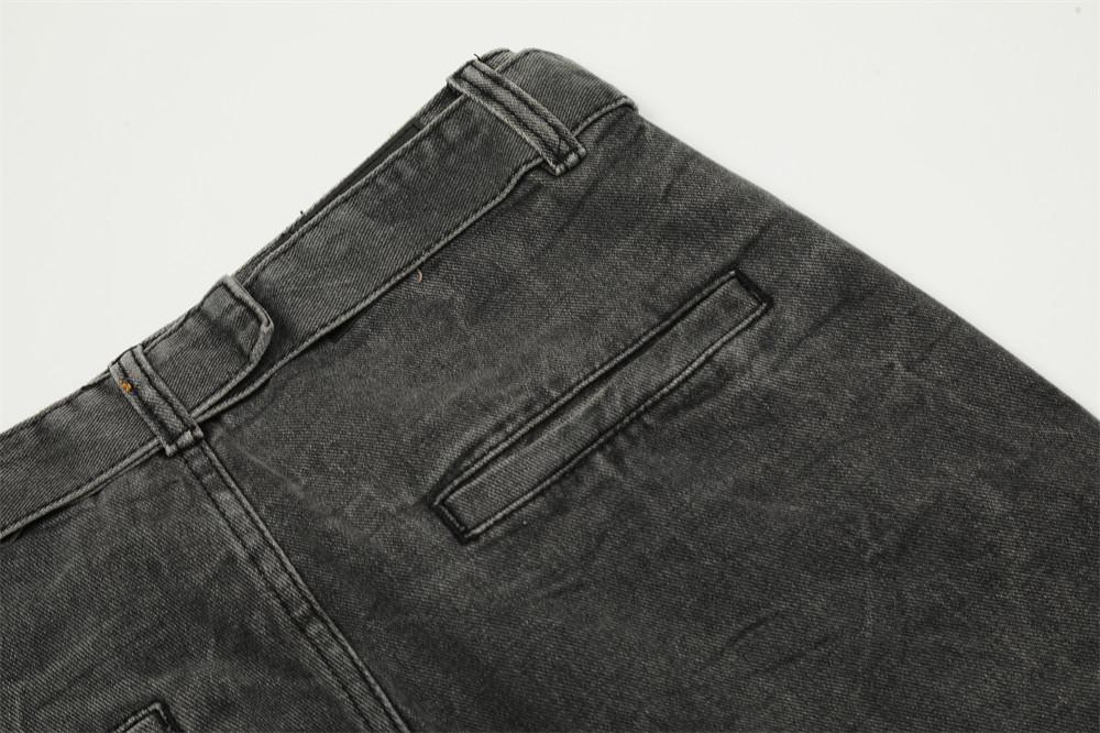 Utility Belted Wide-Leg Denim Jeans