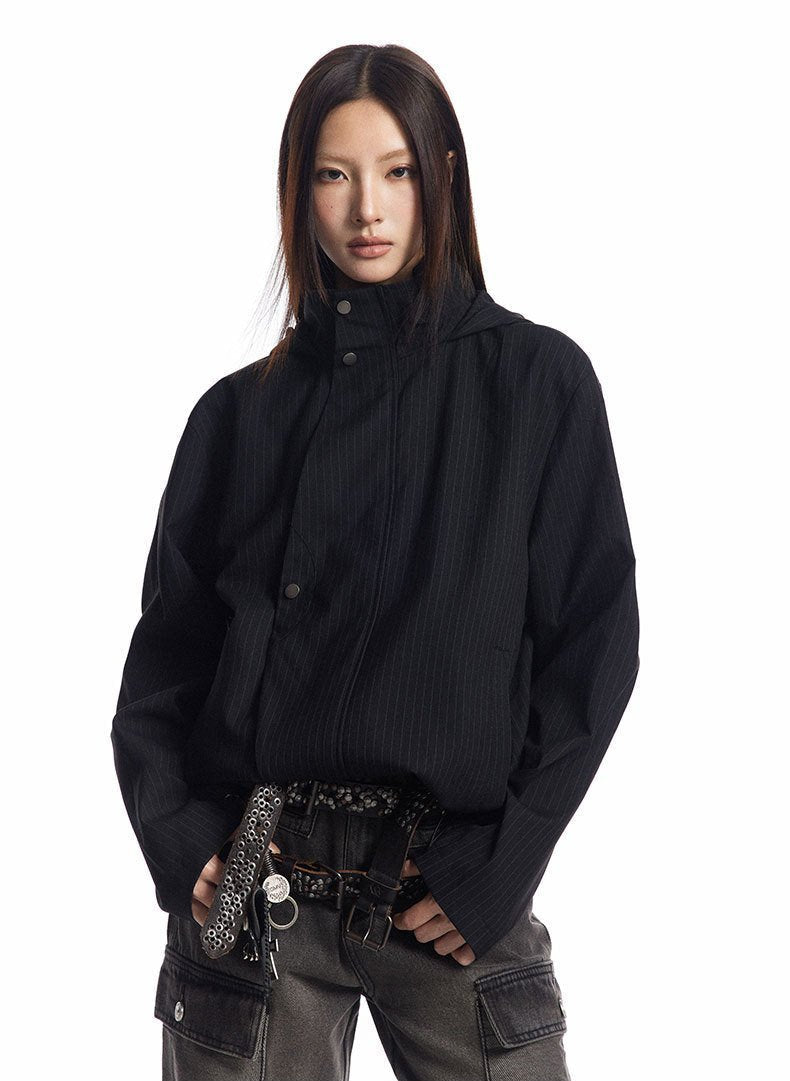 High-Collar Buttoned Jacket