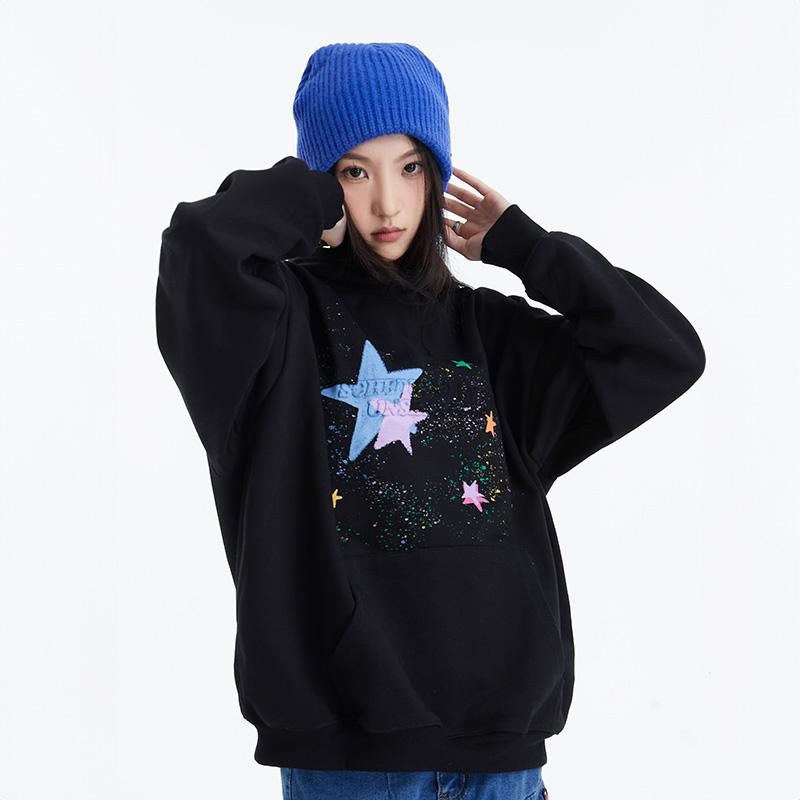 Vintage Star Graphic Oversized Hoodie