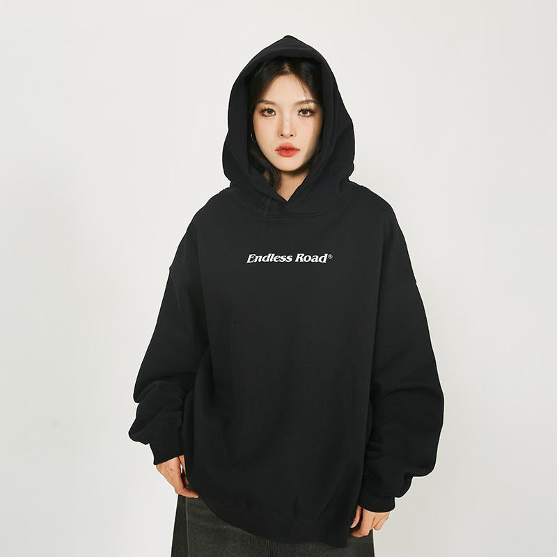 Solid Color Endless Road Hoodie