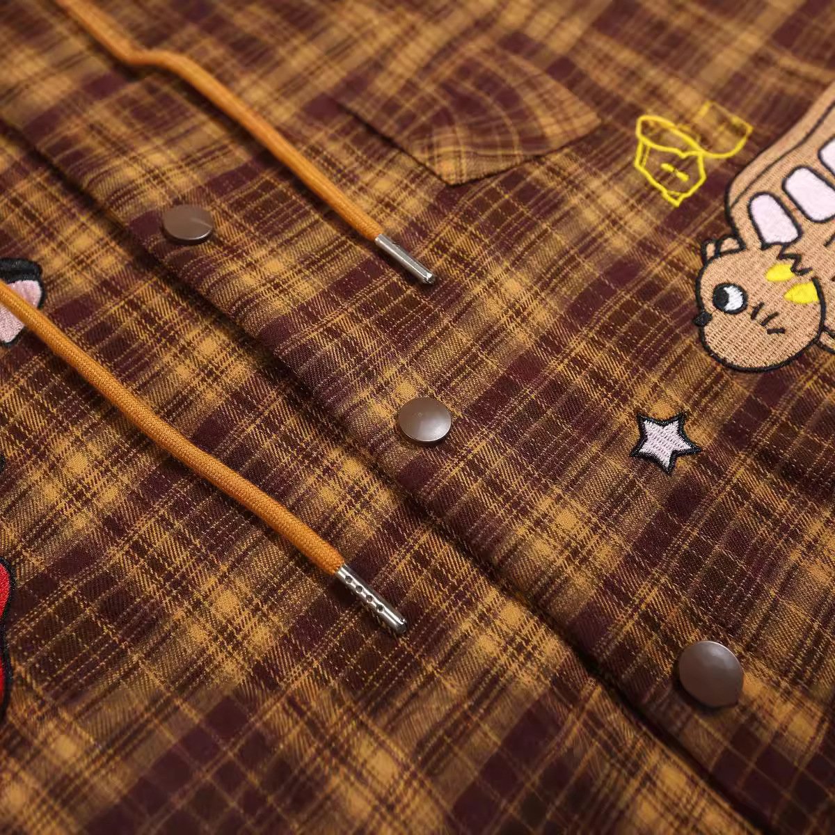 Patchwork Flannel Hooded Jacket