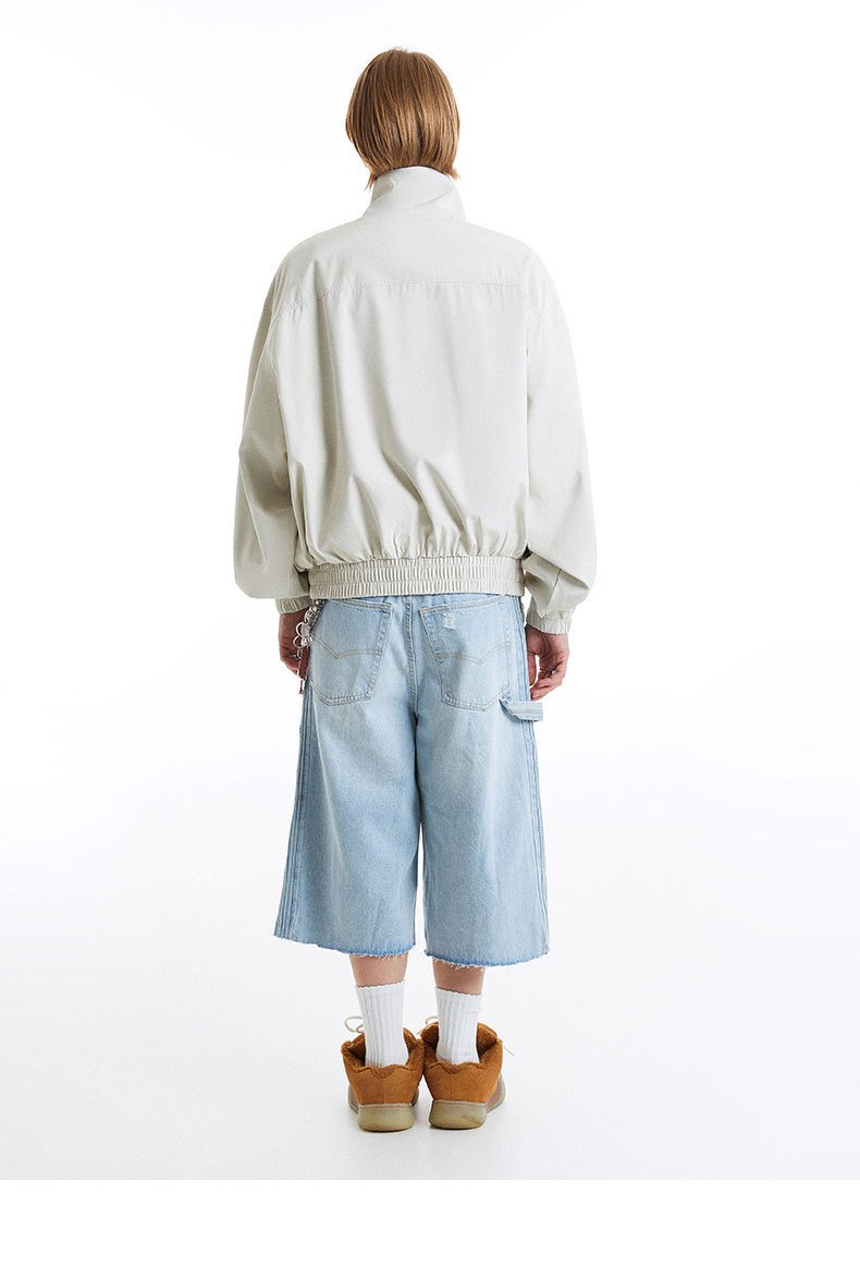 High-Collar Windbreaker Jacket