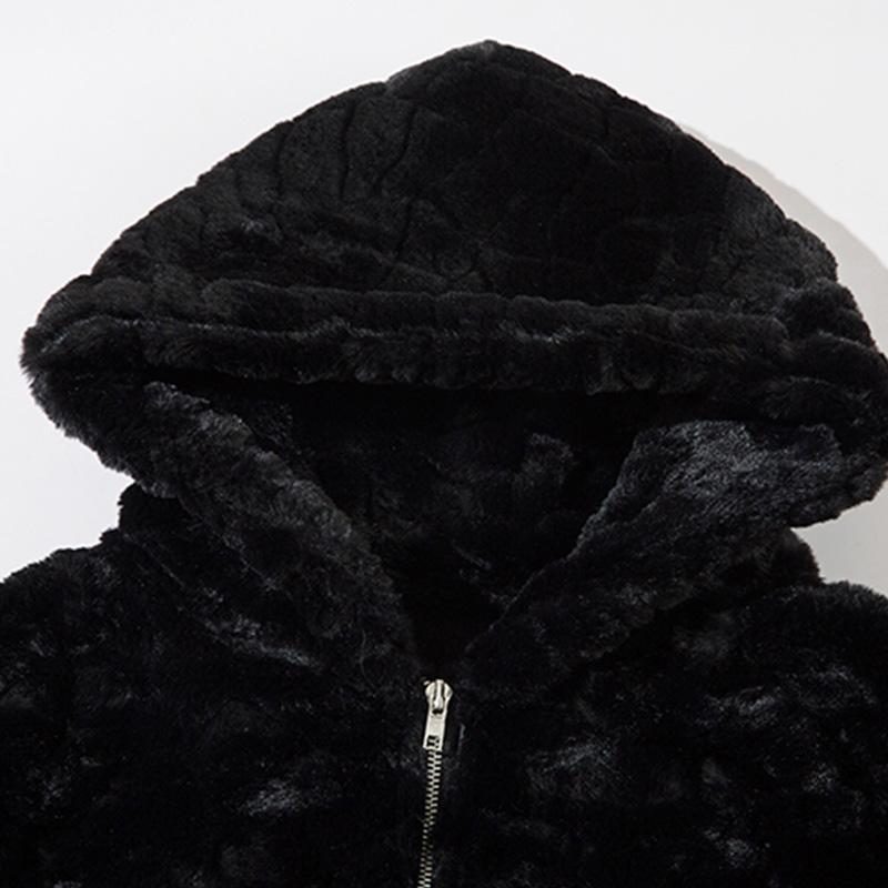 Fuzzy Embroidery Black Jacket