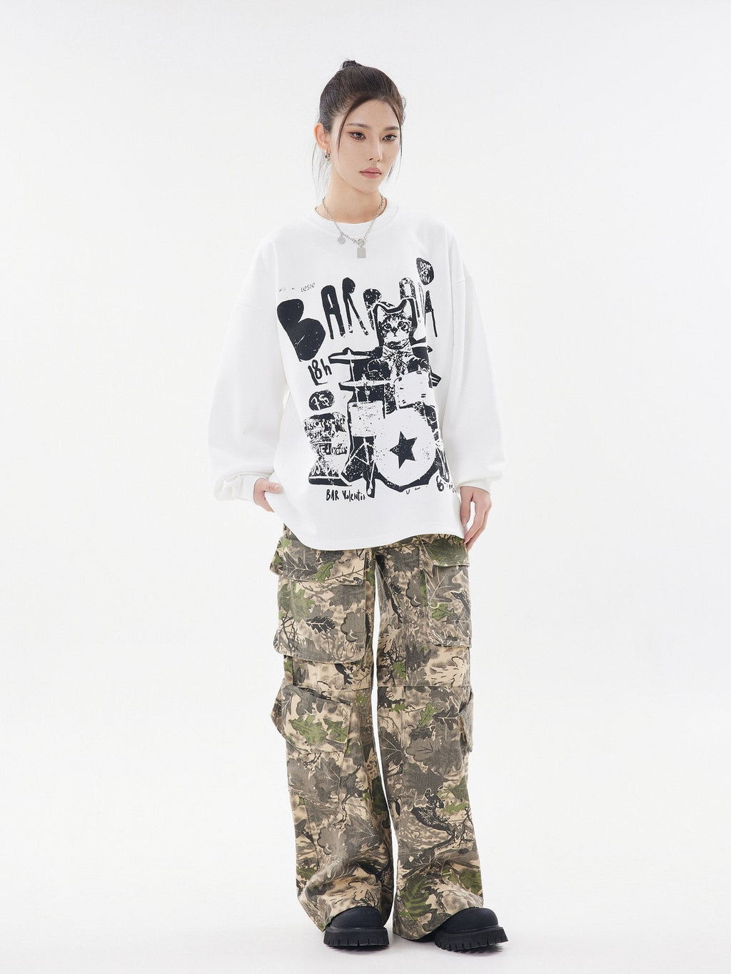 Rockstar Cat Drummer Sweatshirt