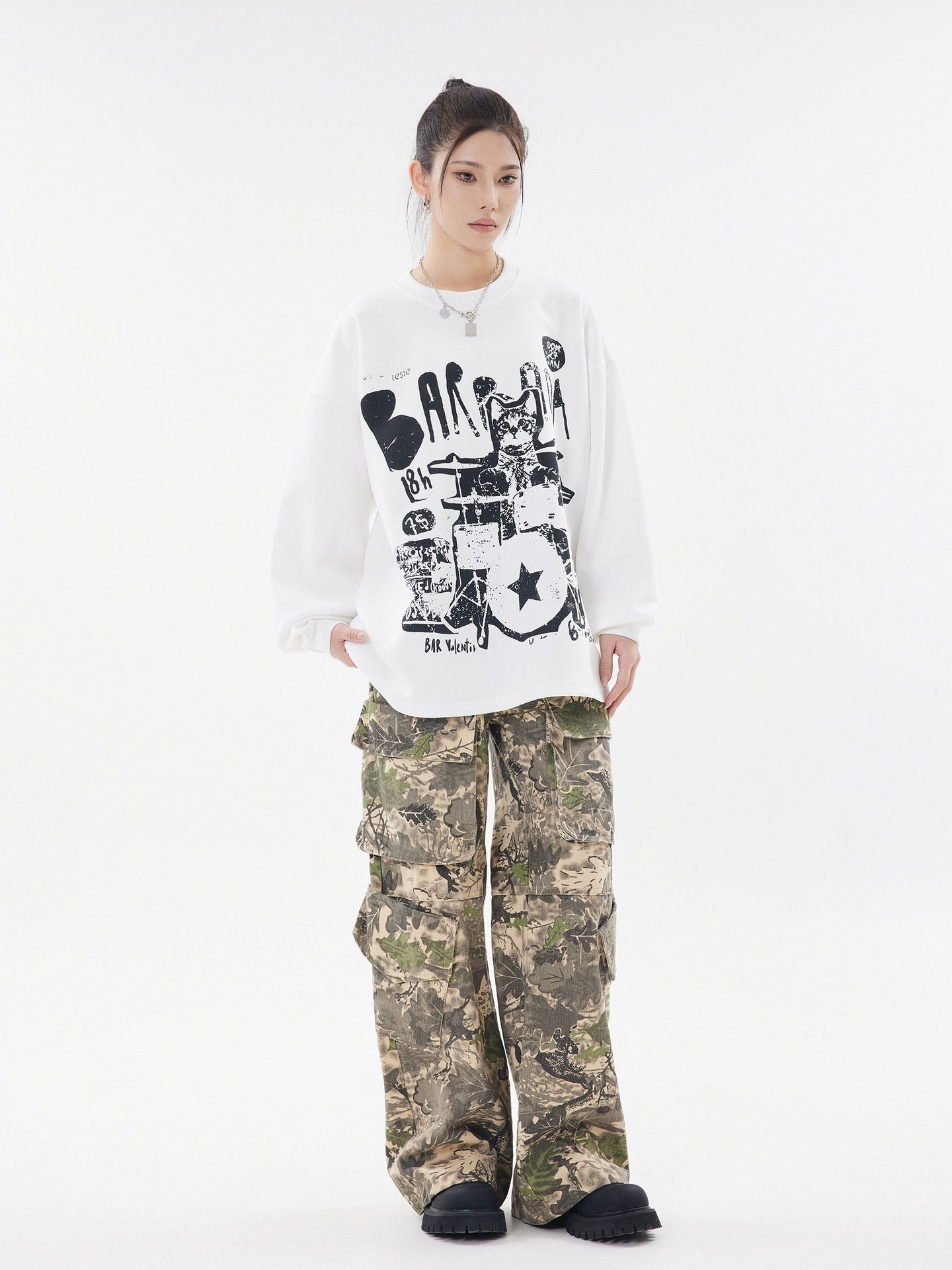 Rockstar Cat Drummer Sweatshirt