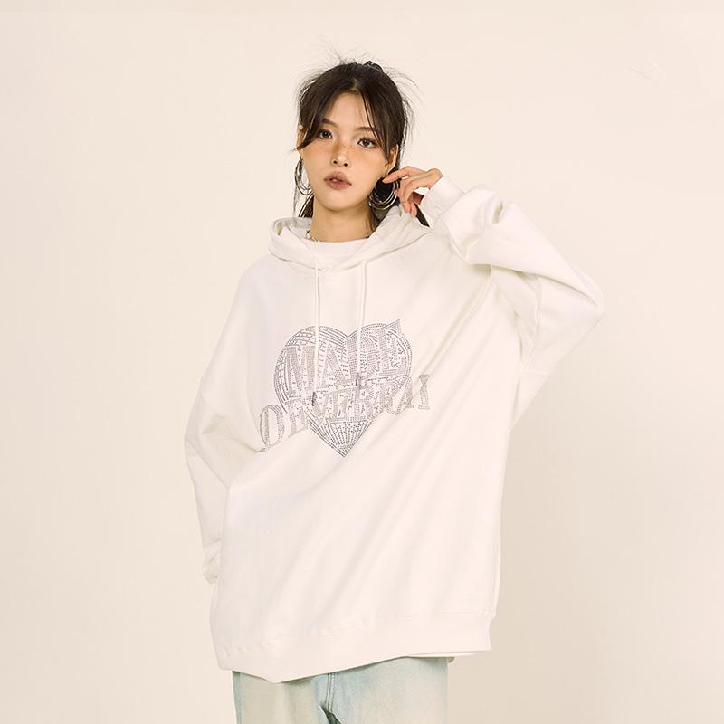 Heart Shaped Letter Printed Hoodie