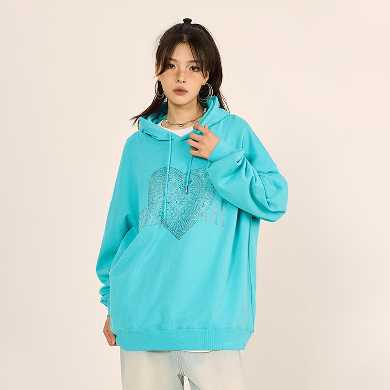Heart Shaped Letter Printed Hoodie