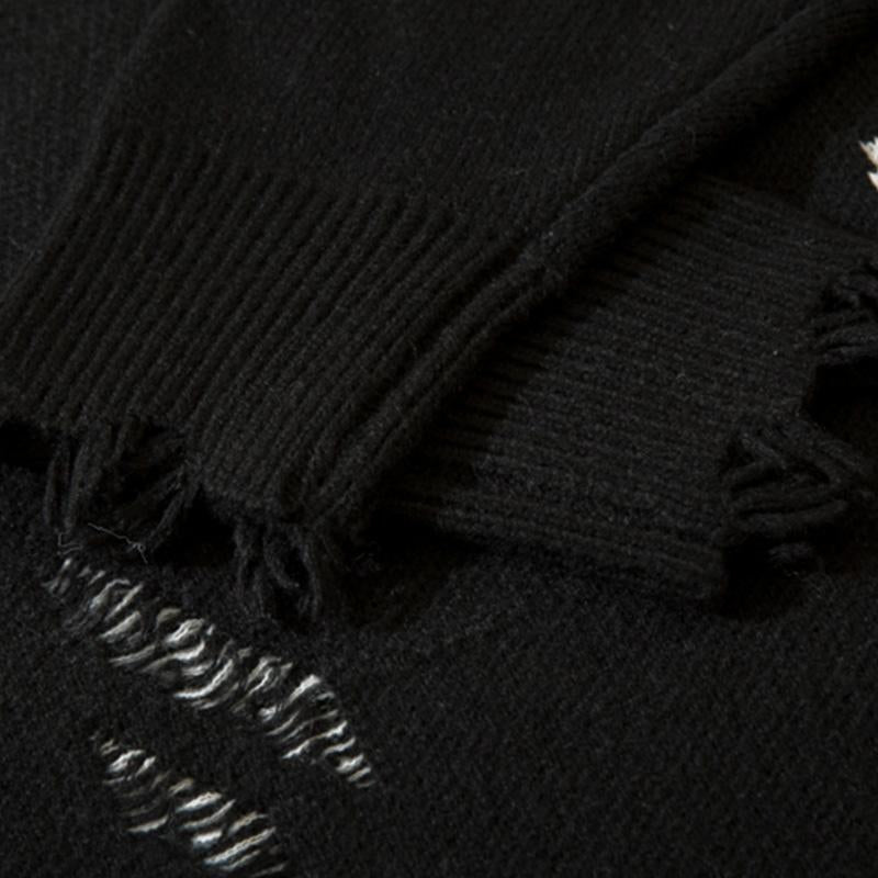 Burning Heart Ripped Sweater