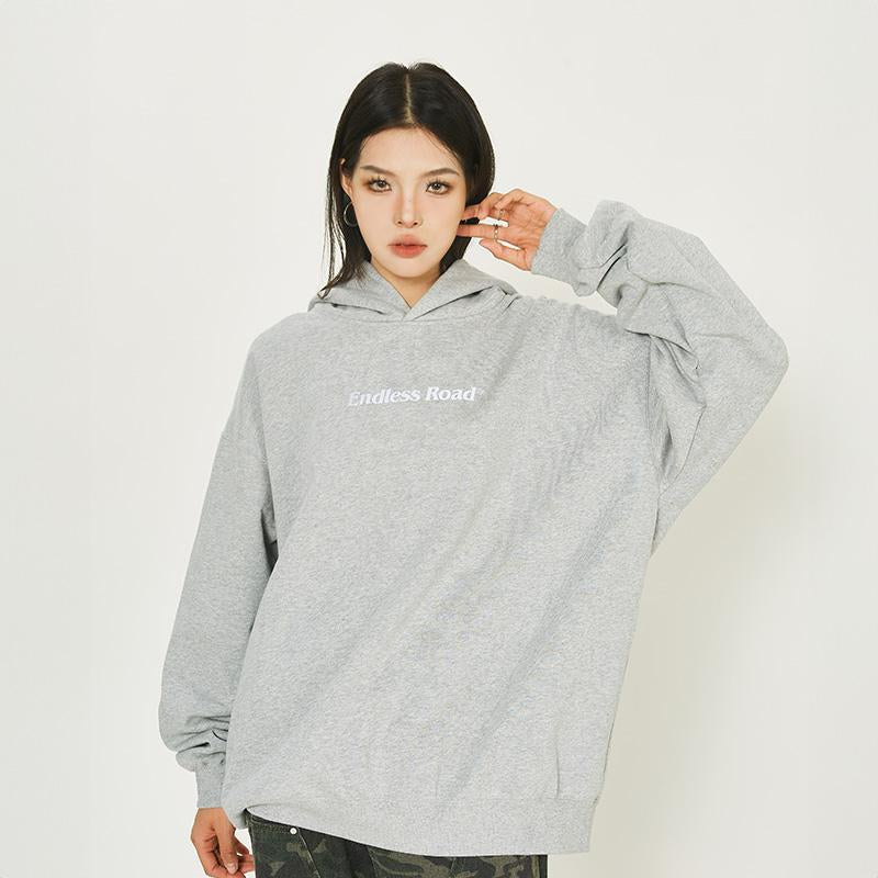Solid Color Endless Road Hoodie