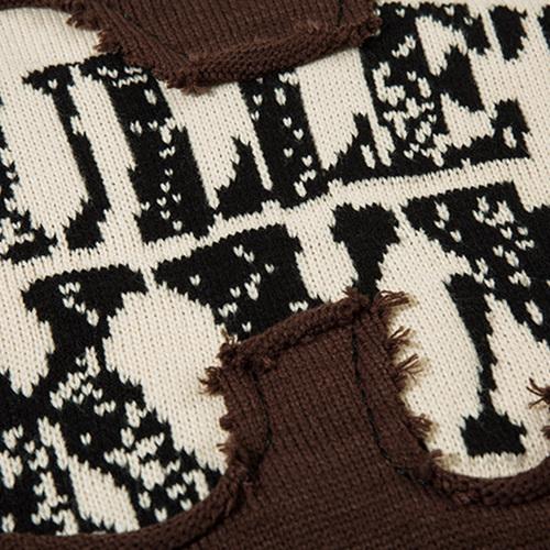 Letter Ripped Loose Sweater