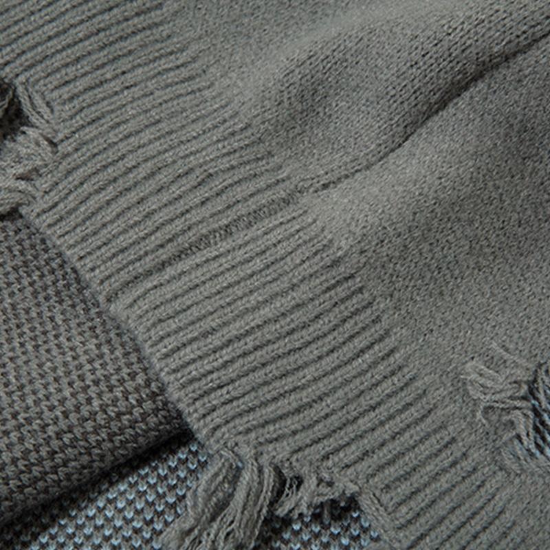 Embroidery Butterfly Ripped Sweater