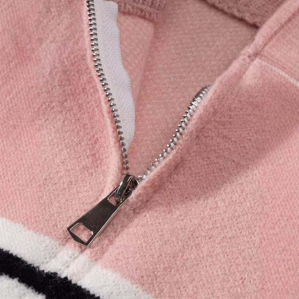 Striped Zip-Up Sweater