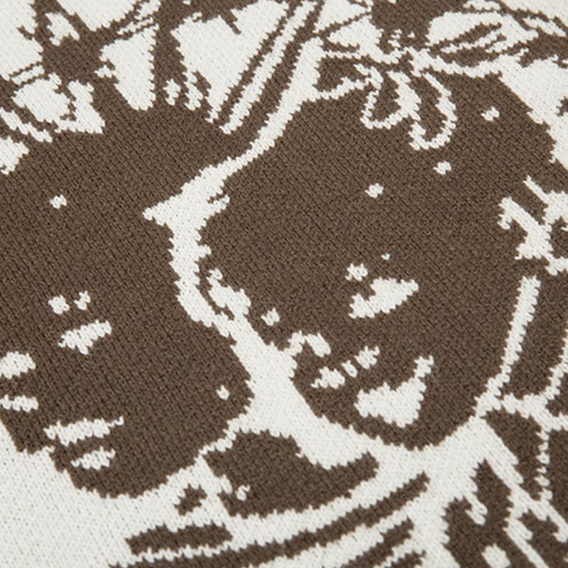 Color Contrast Ripped Sweater