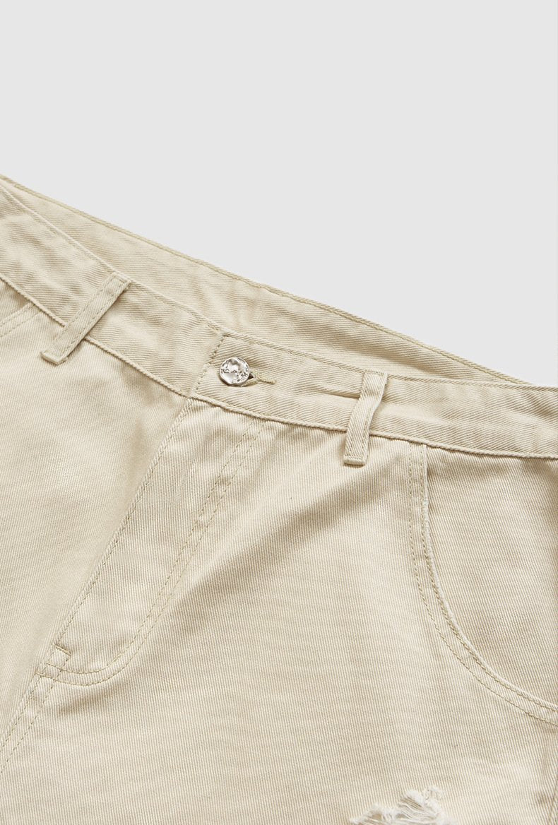 Loose Retro Gravel Ripped Jeans